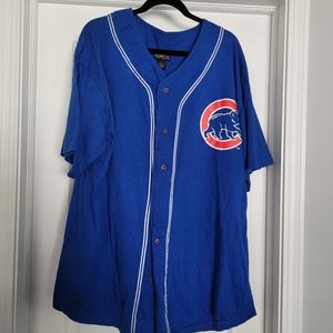 Chicago Cubs button down jersey-like short sleeve shirt, size XL